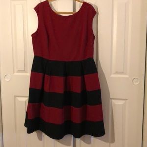 Maroon and black fit and flare dress!